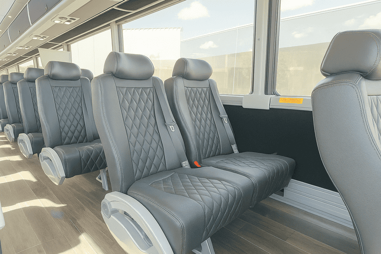 interior of Coach Bus Bridgeport charter bus